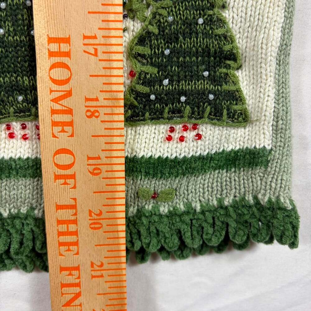 All Points by Reference Point Christmas Tree Embellished Cardigan Sweater - Picture 4 of 5